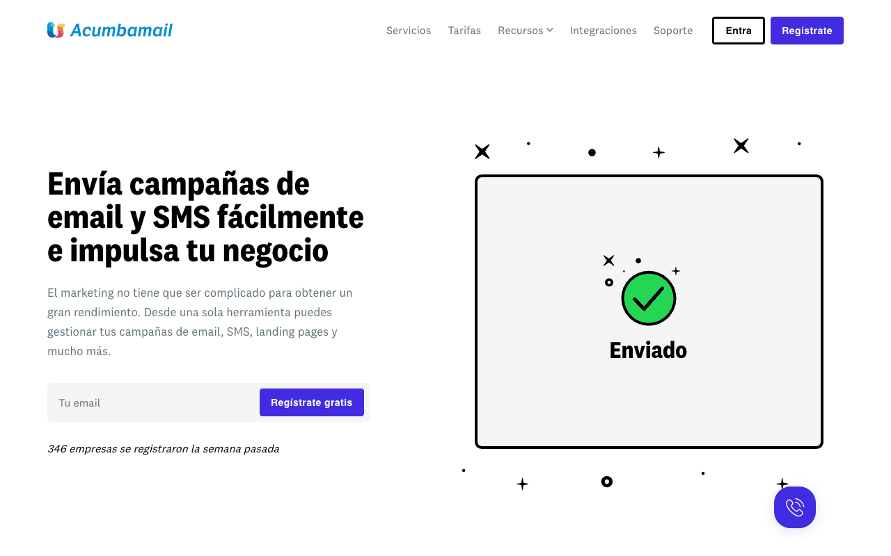 Acumbamail website screenshot