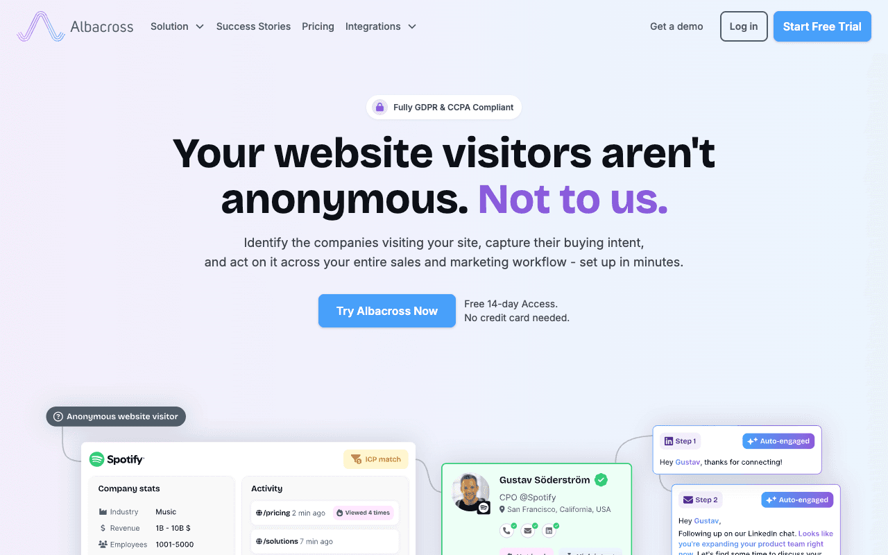 Albacross screenshot