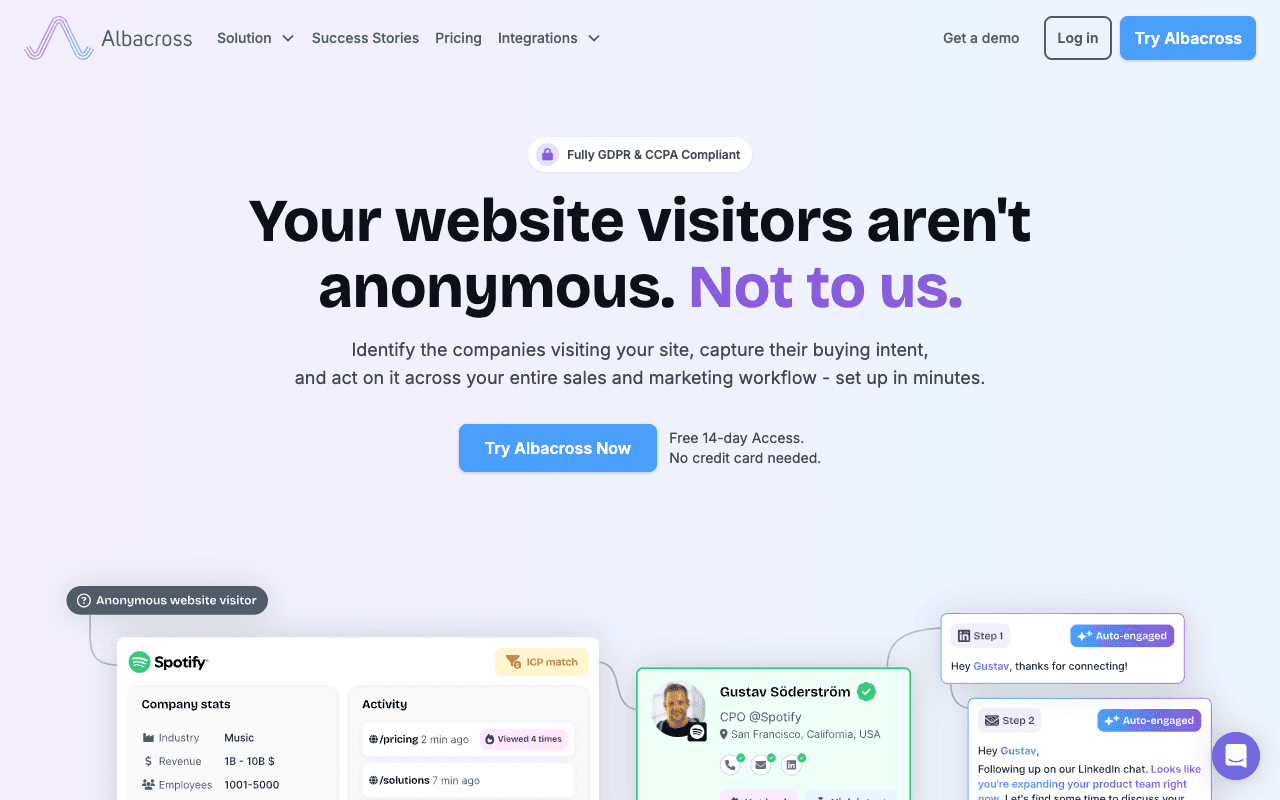 Albacross website screenshot