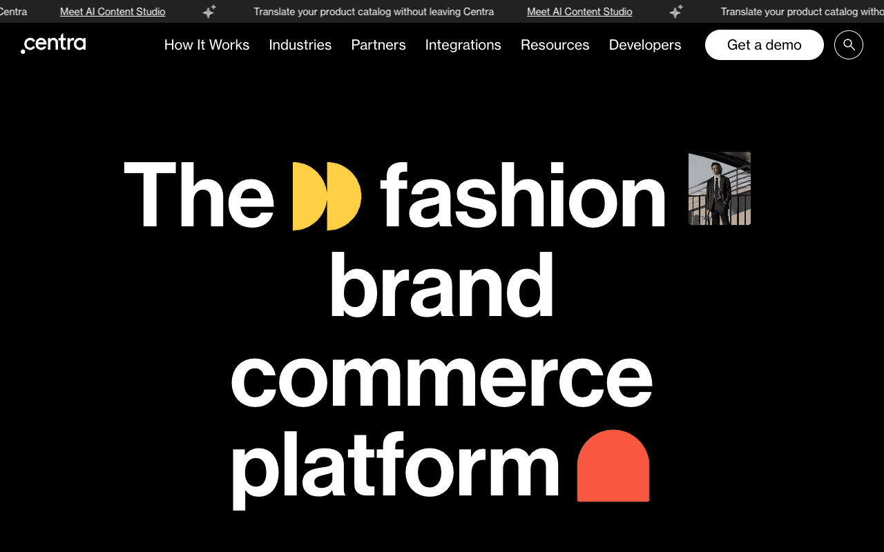 Centra website screenshot