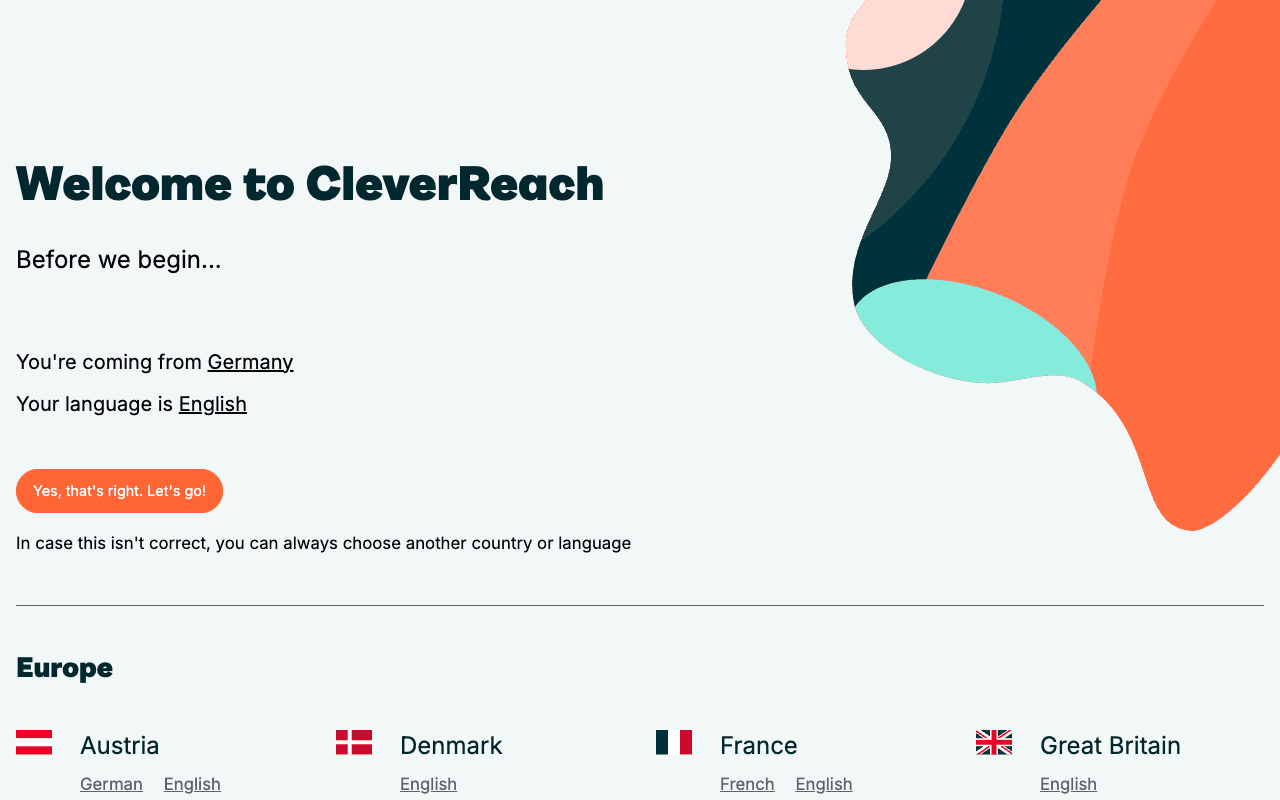 CleverReach homepage screenshot