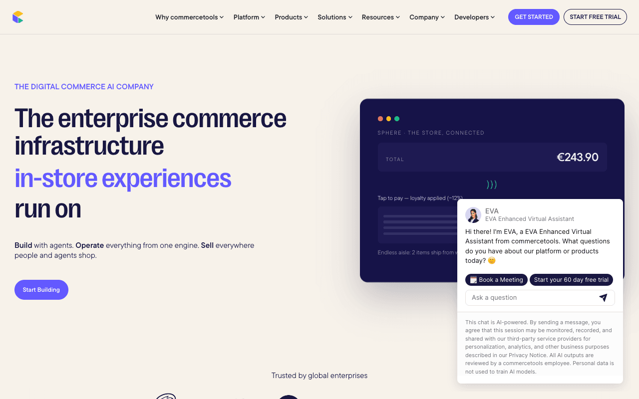 commercetools website screenshot