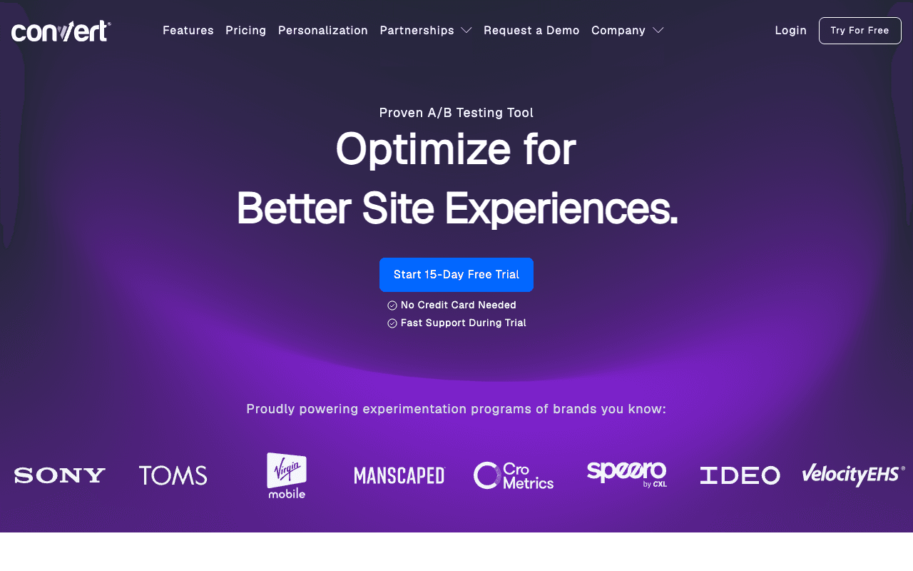 Convert Experiences screenshot