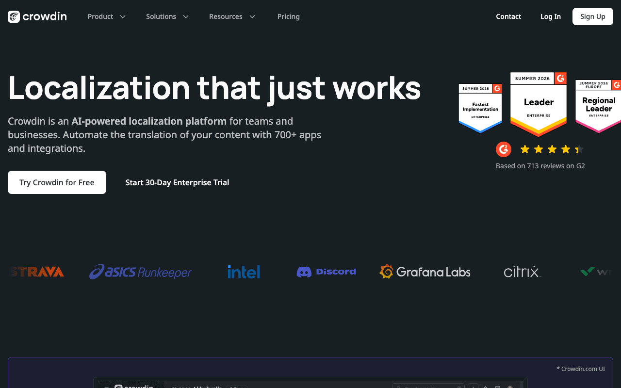 Crowdin website screenshot