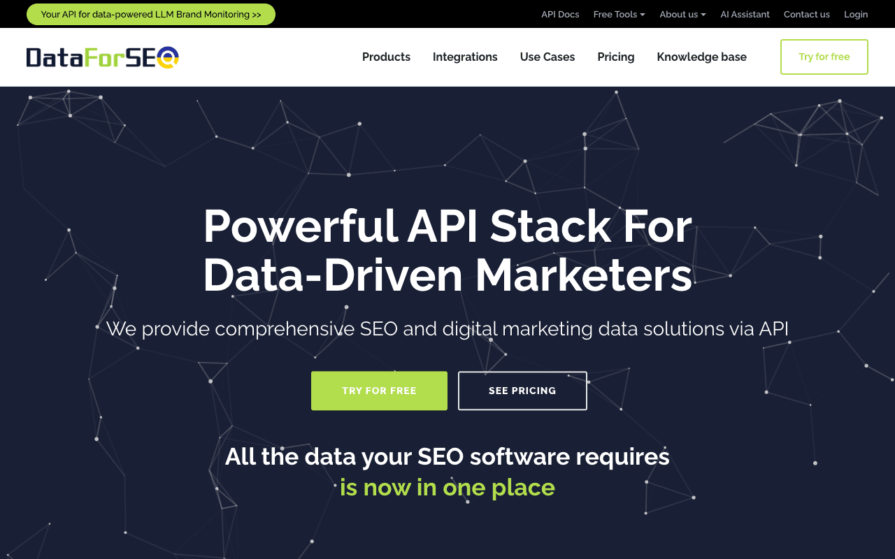 DataForSEO website screenshot