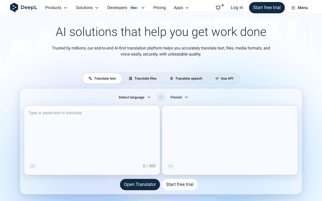 DeepL website screenshot