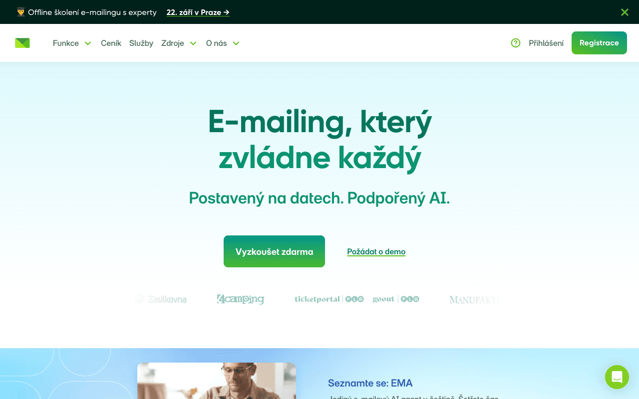 Ecomail website screenshot