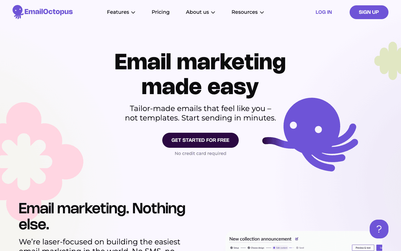 EmailOctopus website screenshot