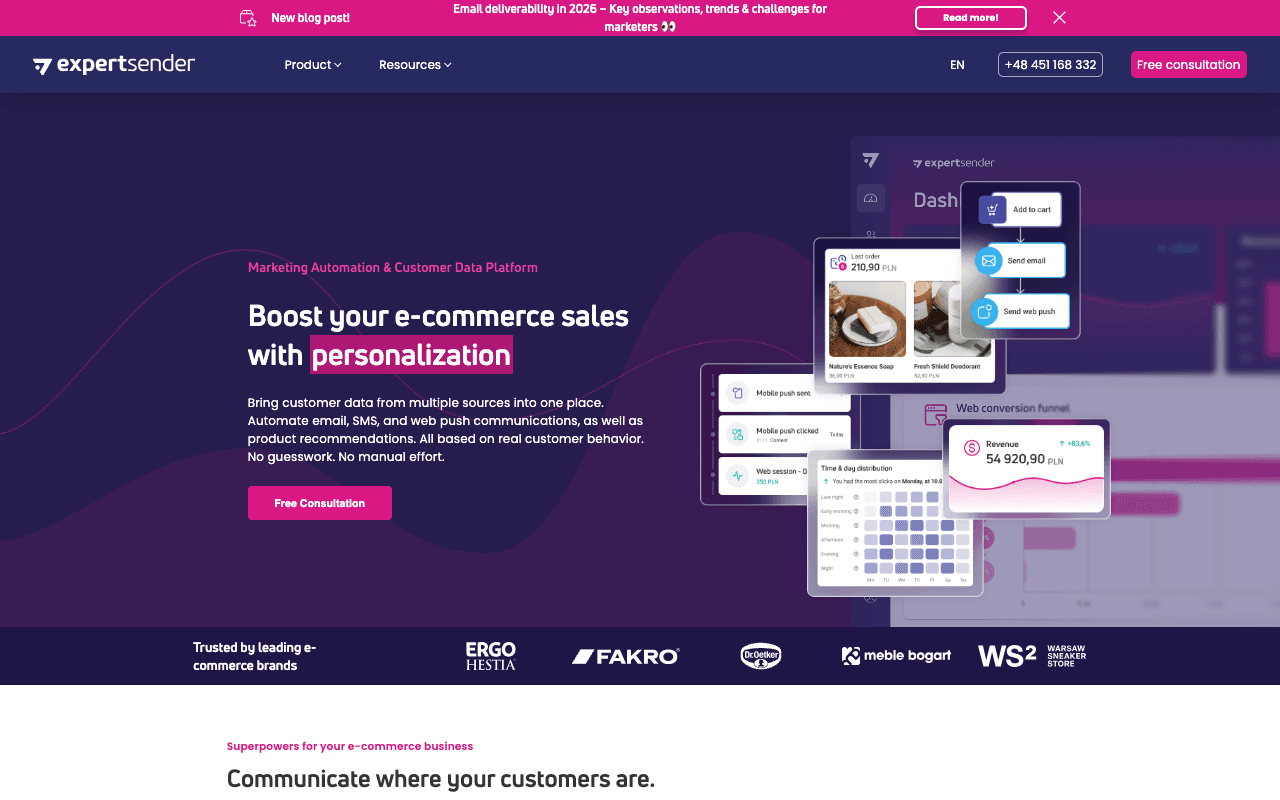 ExpertSender website screenshot