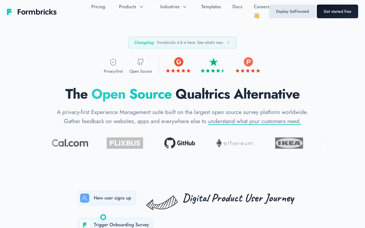 Formbricks website screenshot