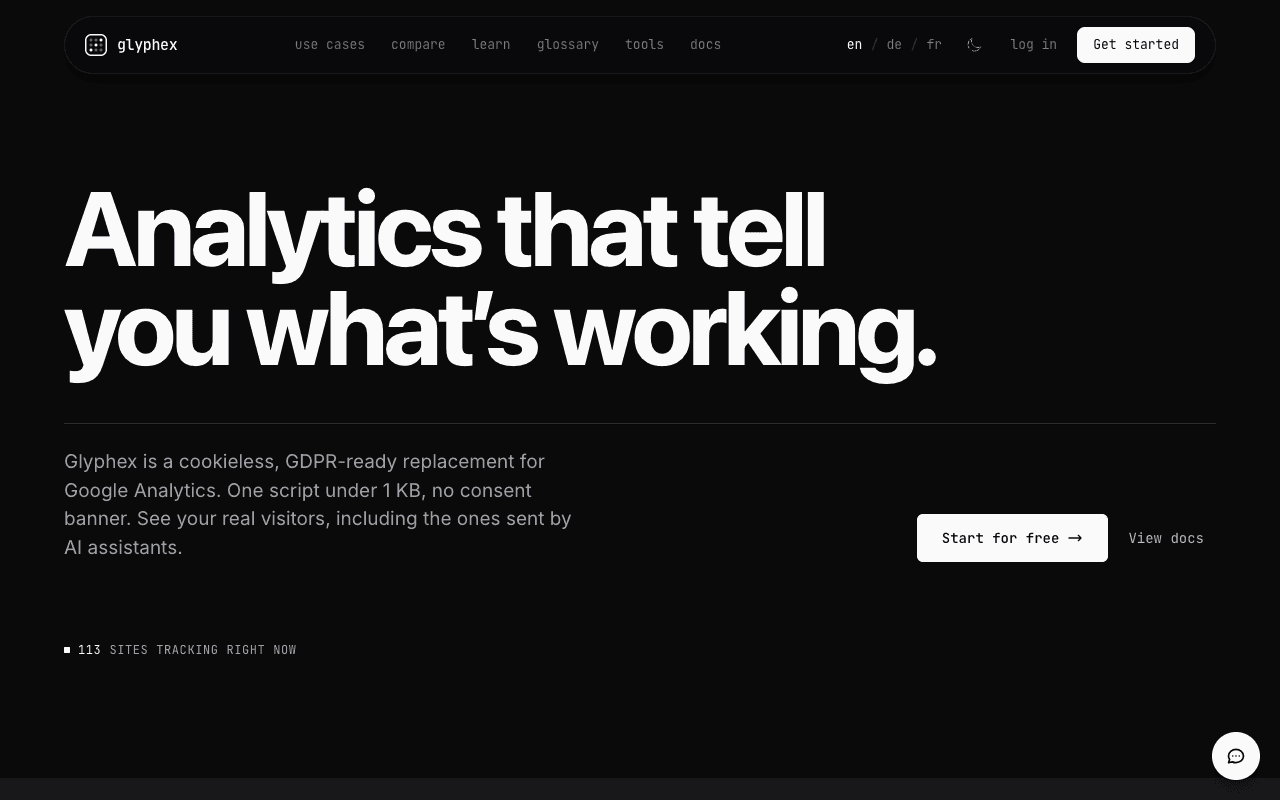 Glyphex website screenshot