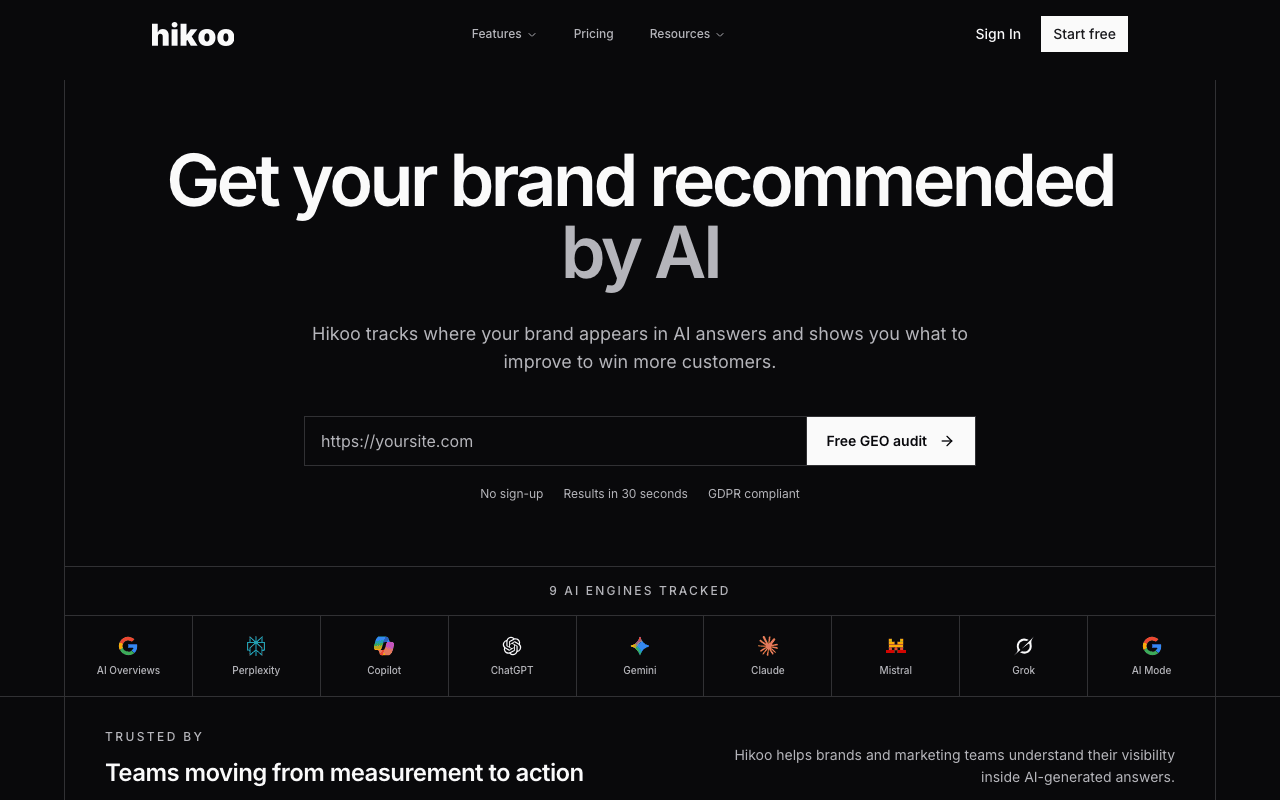 Hikoo website screenshot
