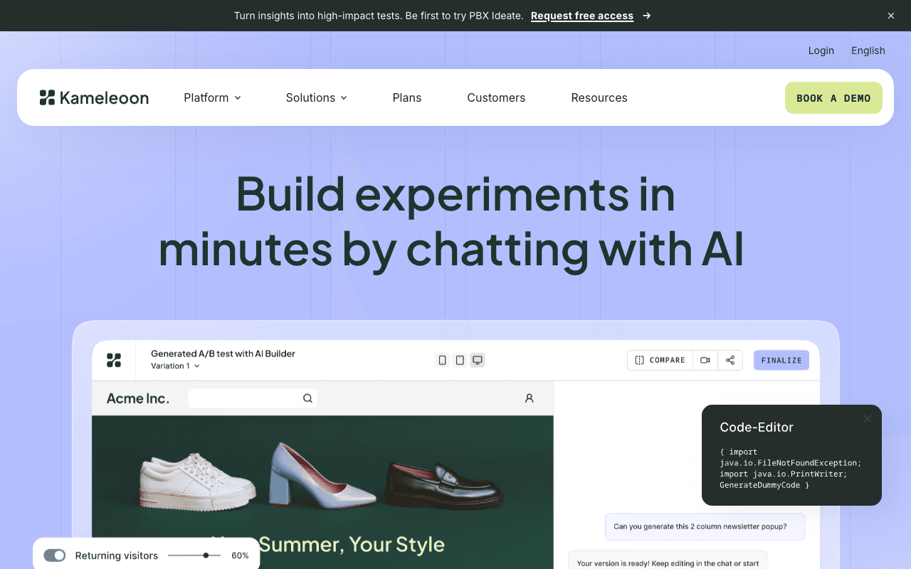 Kameleoon screenshot