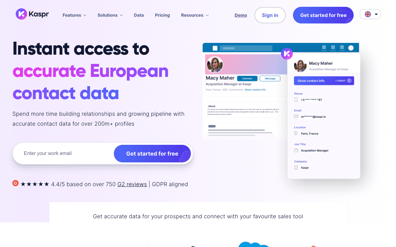 Kaspr website screenshot