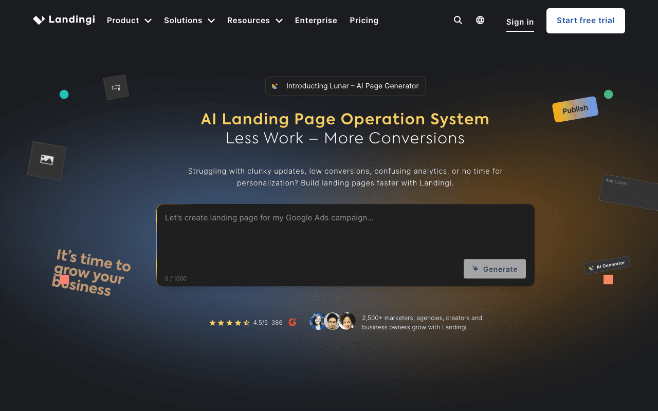 Landingi screenshot
