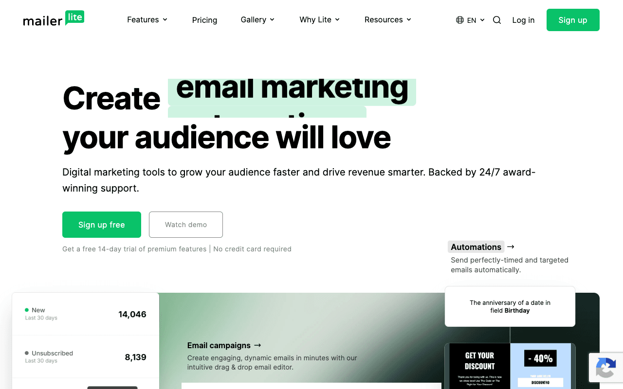 MailerLite screenshot