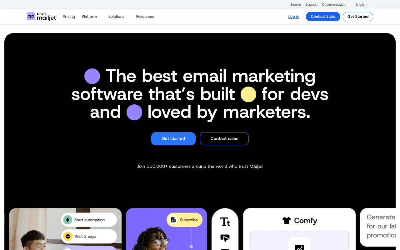 Mailjet website screenshot