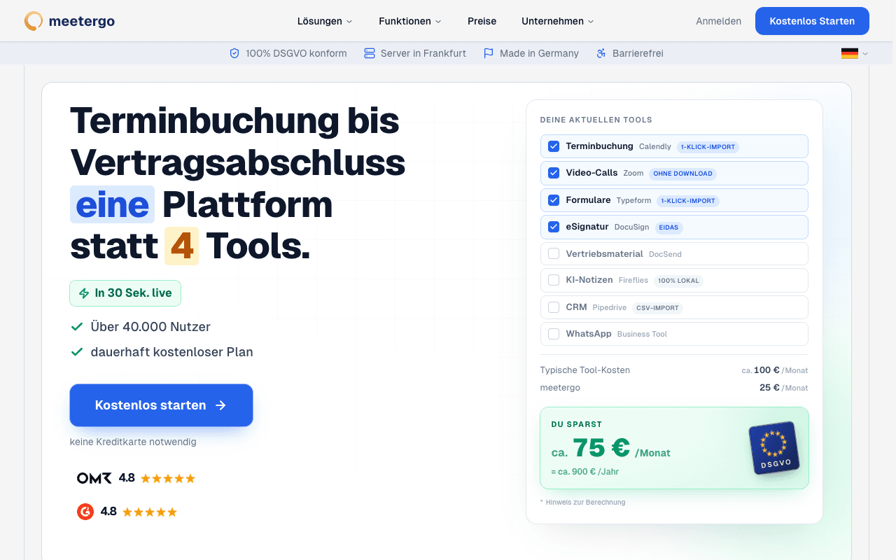 meetergo website screenshot
