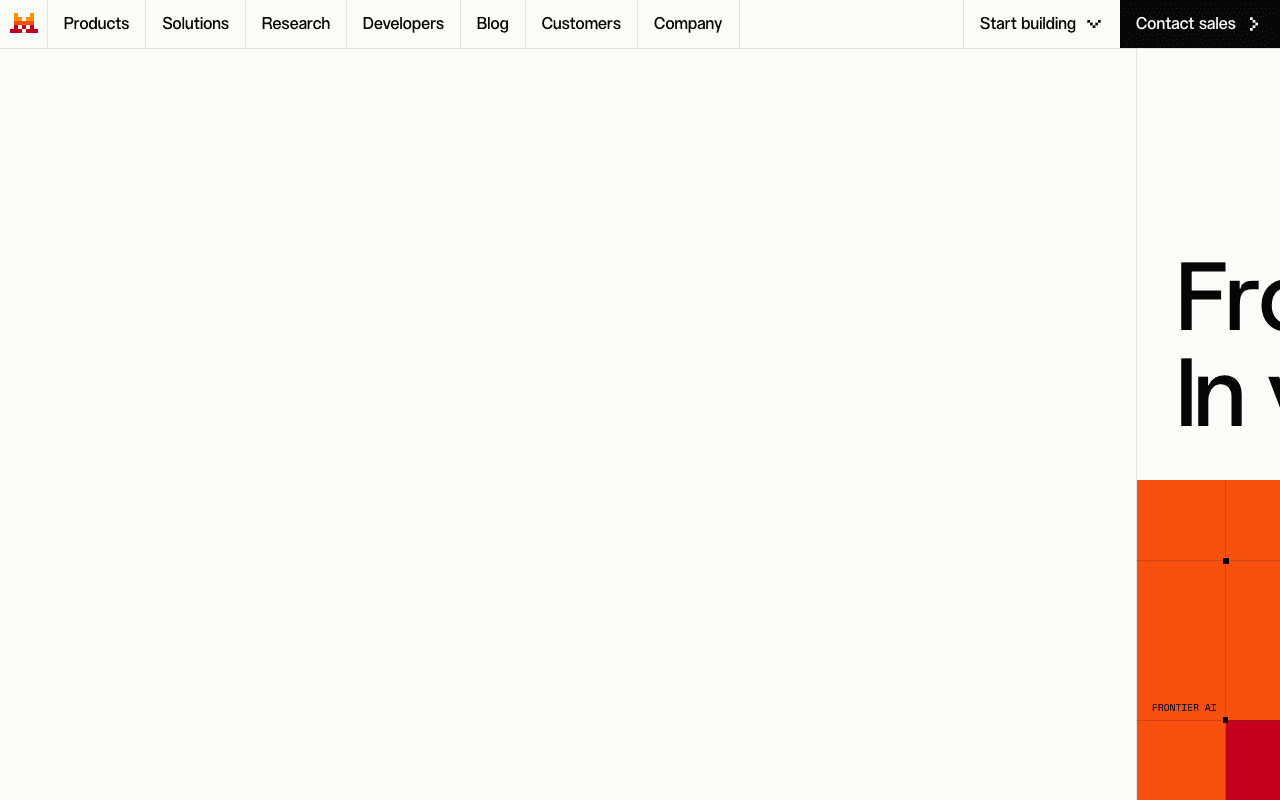 Mistral AI website screenshot