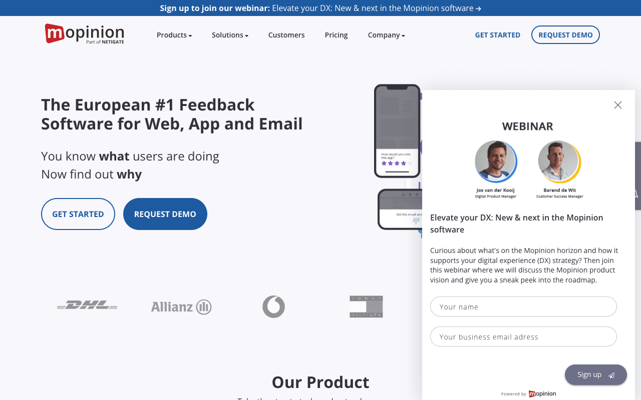 Mopinion screenshot