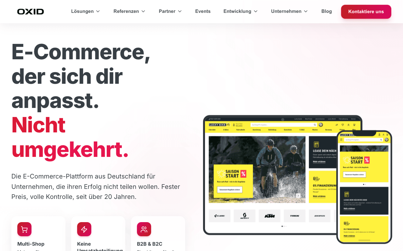 OXID eShop website screenshot