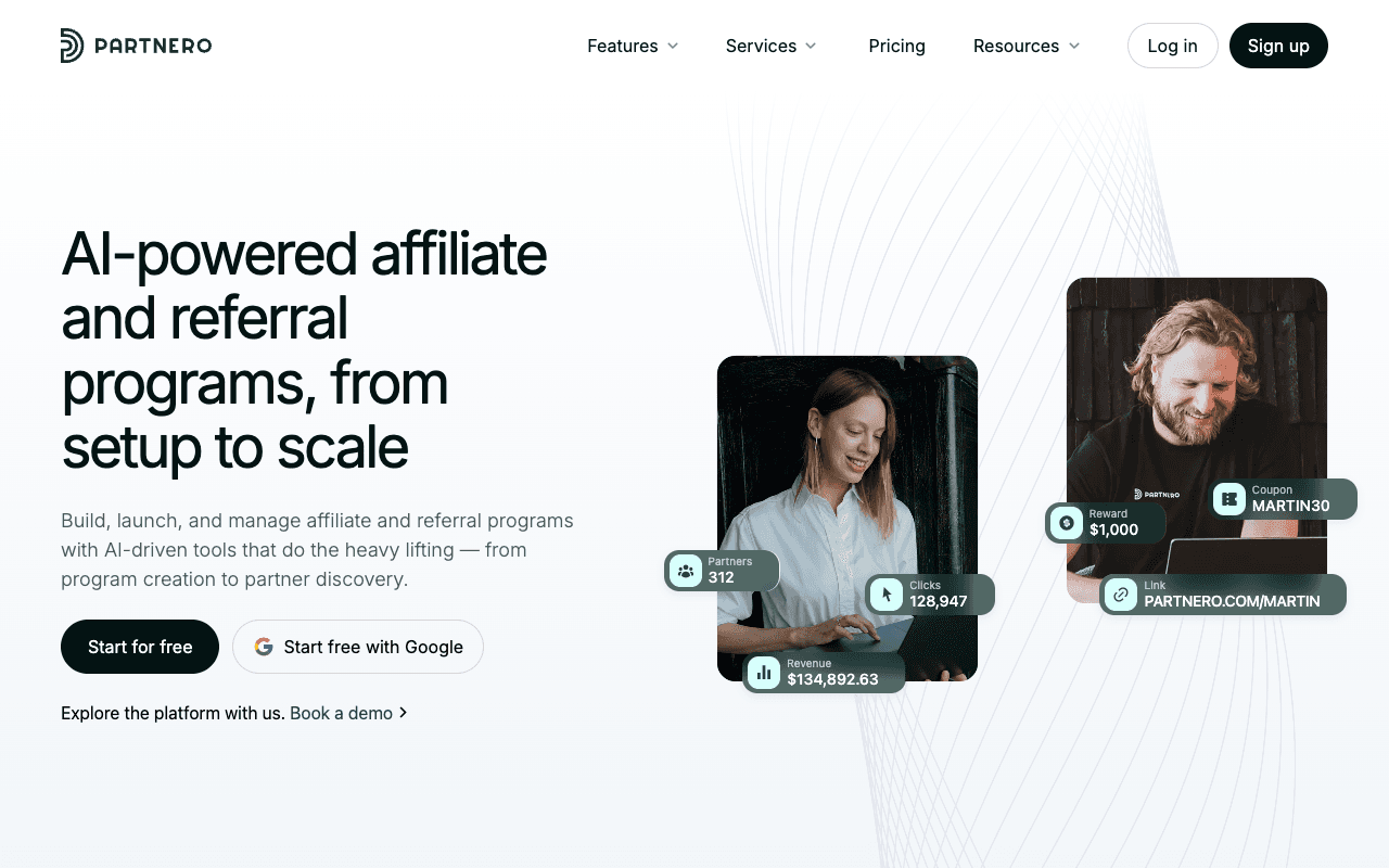 Partnero website screenshot
