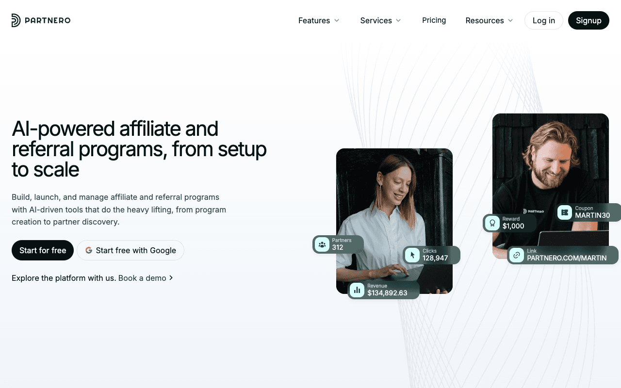 Partnero website screenshot