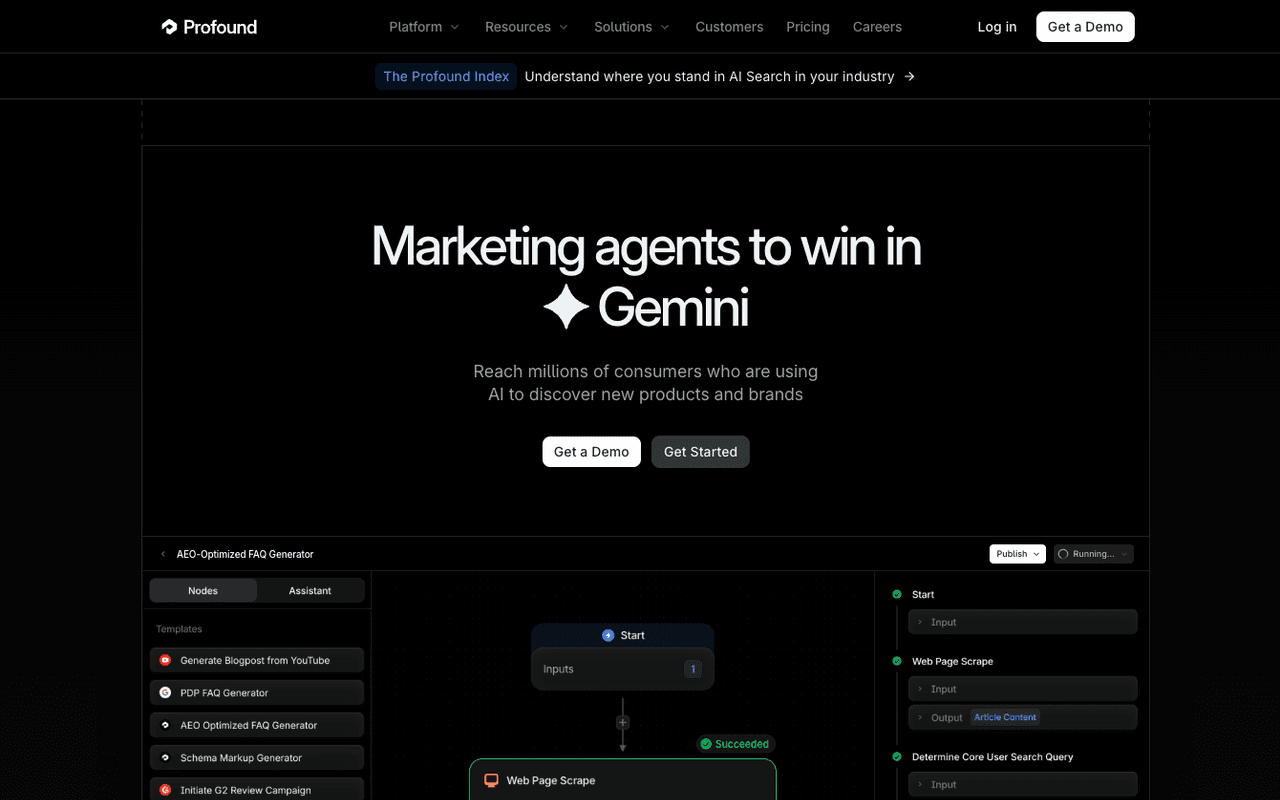 Profound website screenshot