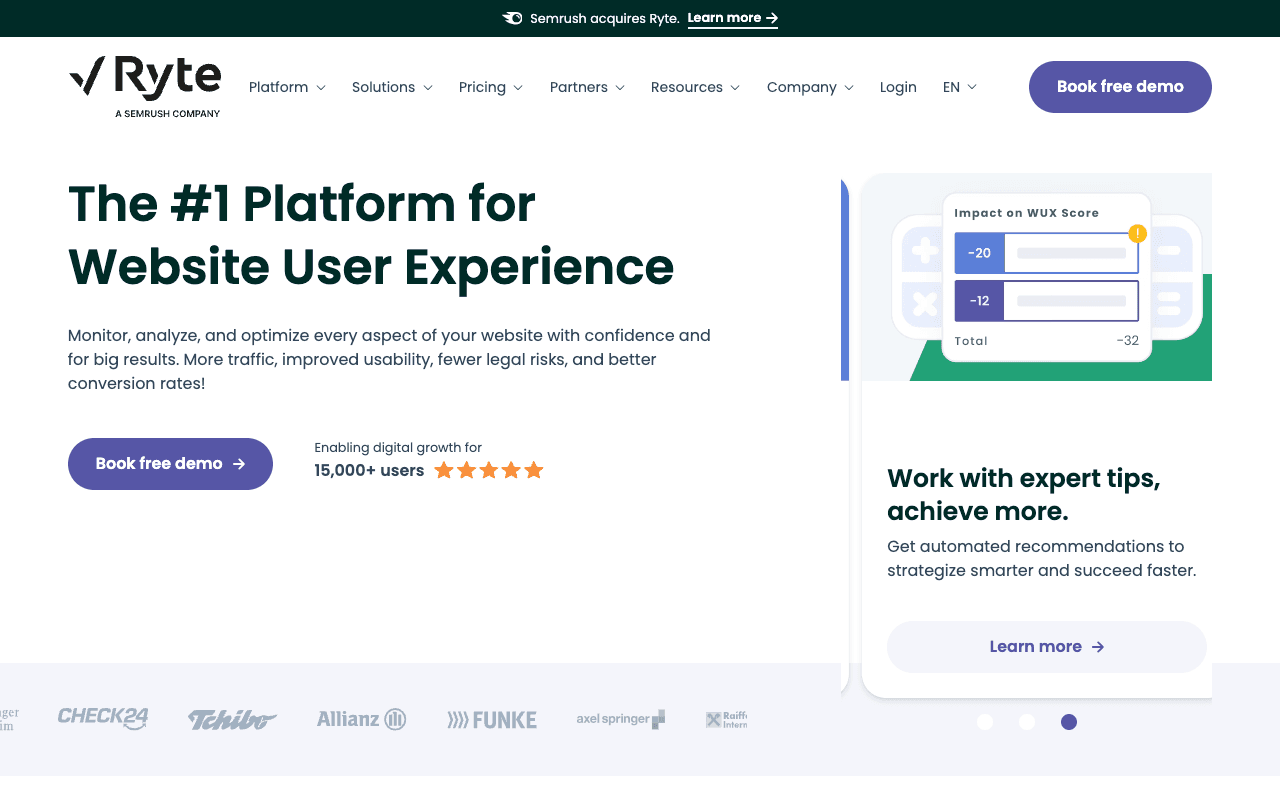Ryte website screenshot