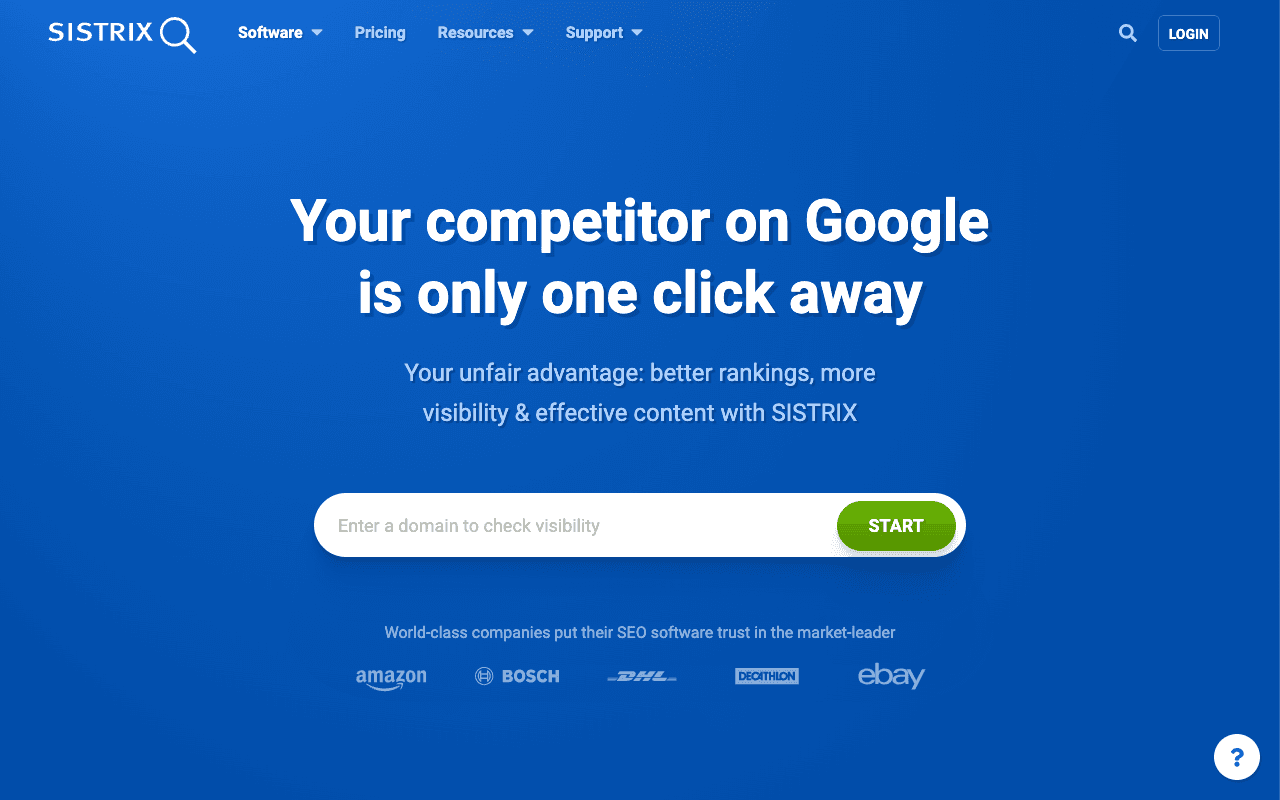 SISTRIX website screenshot