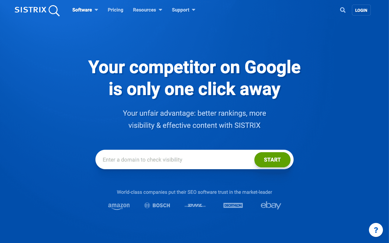 SISTRIX website screenshot
