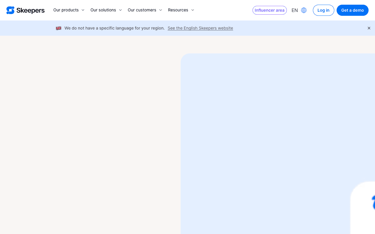 Skeepers homepage screenshot