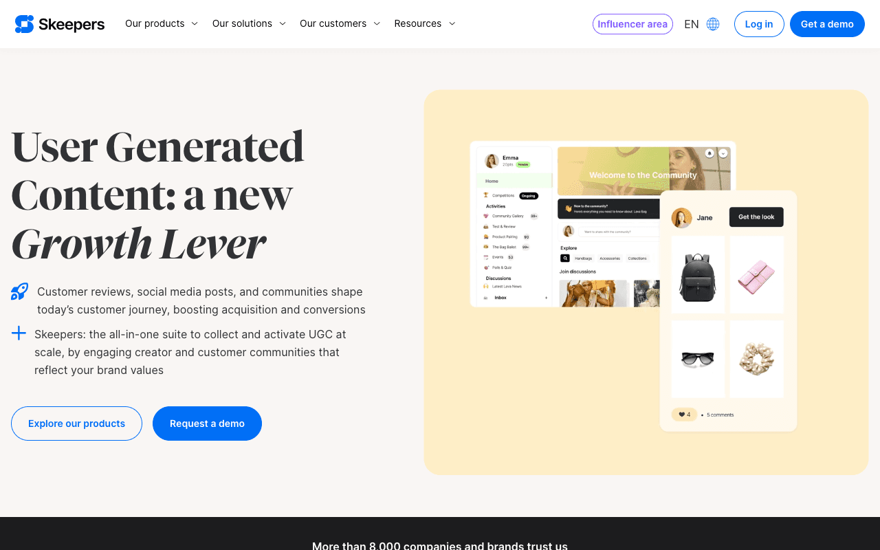Skeepers homepage screenshot