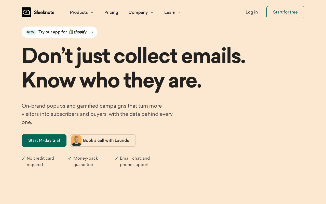 Sleeknote screenshot
