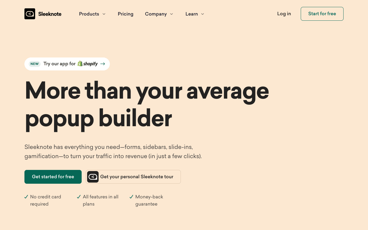 Sleeknote screenshot