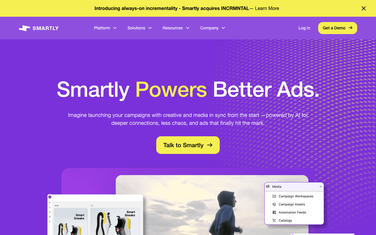 Smartly.io homepage screenshot
