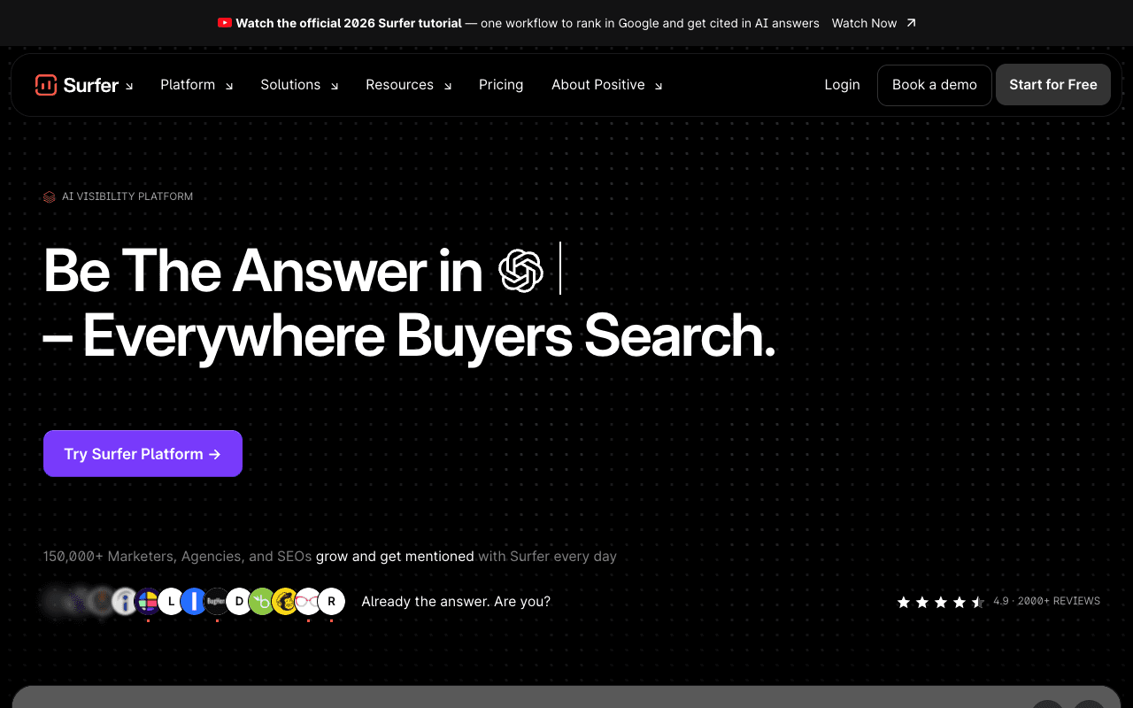 Surfer website screenshot