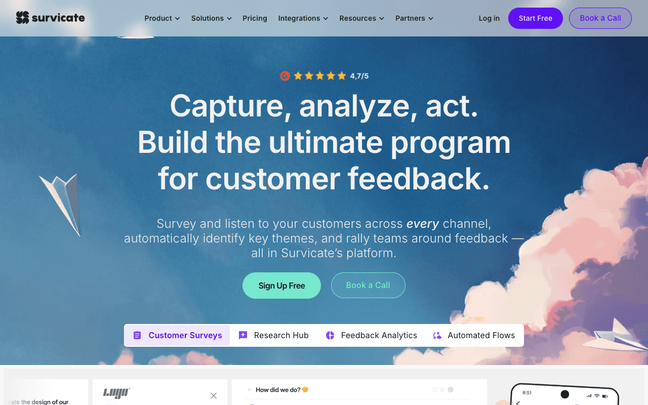 Survicate screenshot