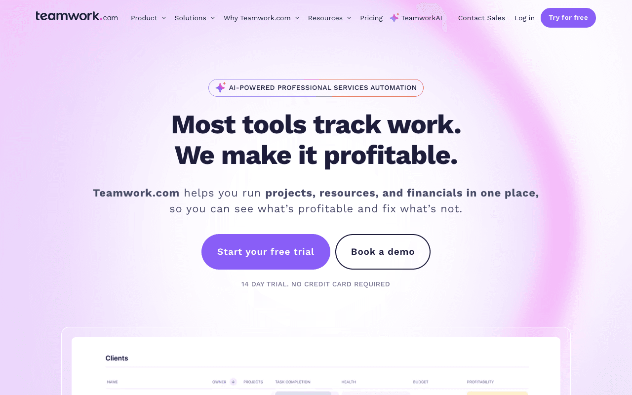 Teamwork.com website screenshot