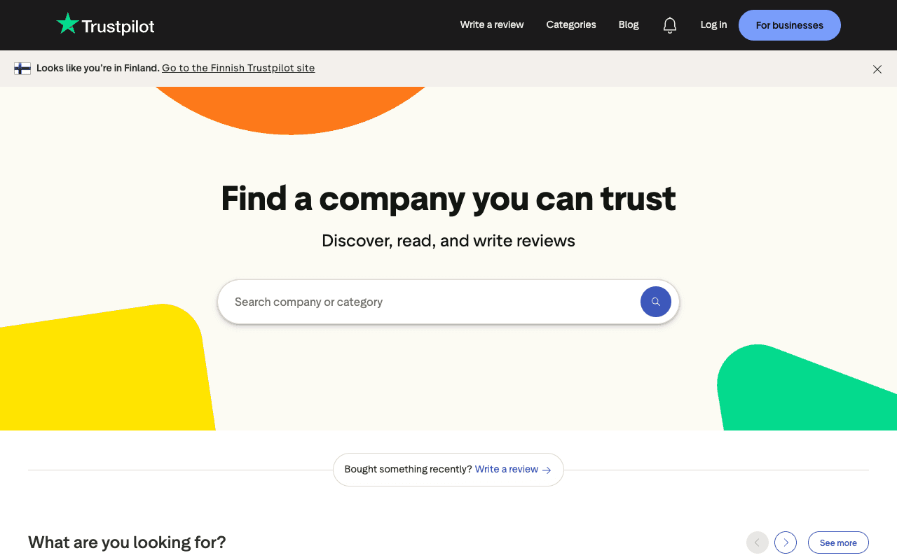 Trustpilot website screenshot