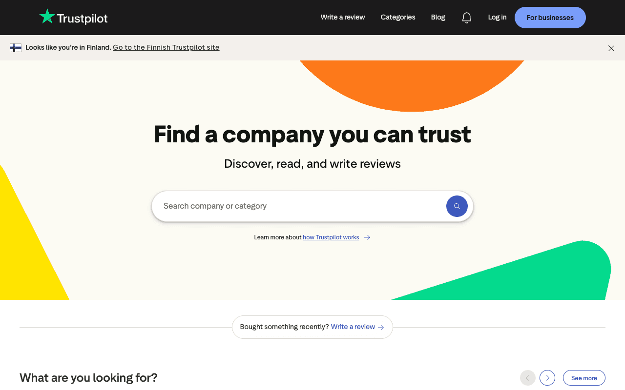 Trustpilot website screenshot
