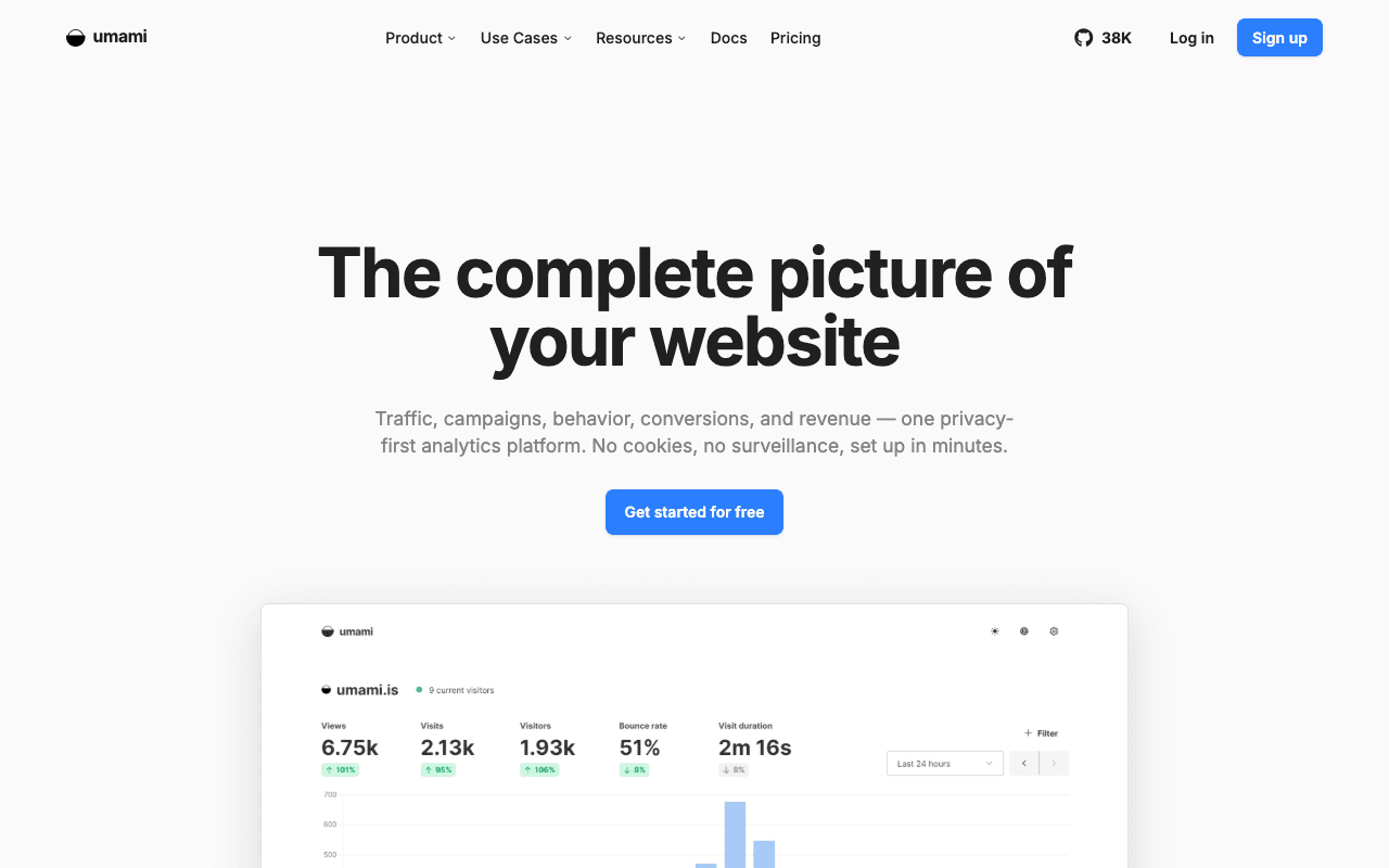 Umami website screenshot