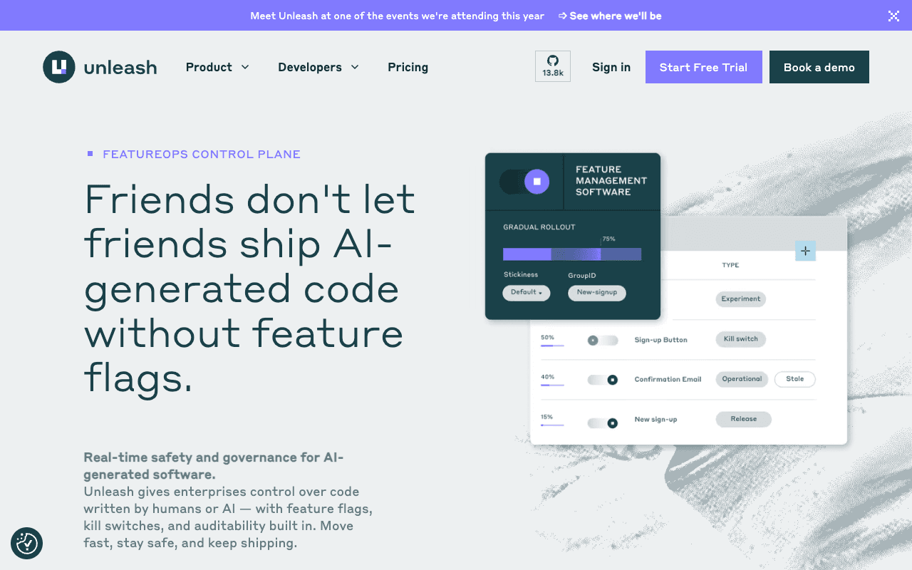 Unleash website screenshot