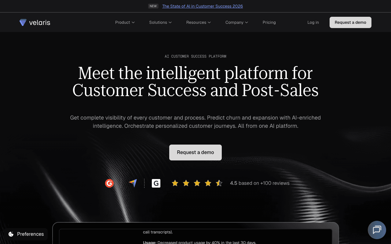 Velaris website screenshot