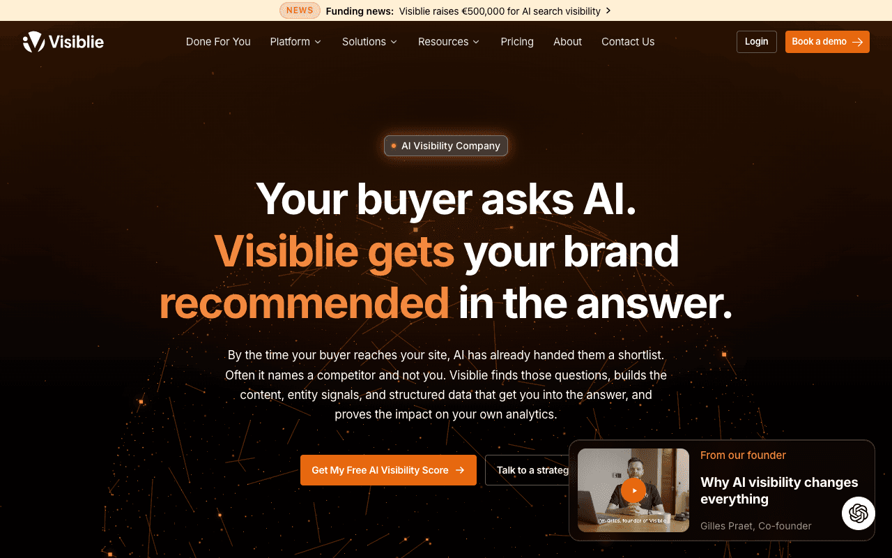 Visiblie website screenshot