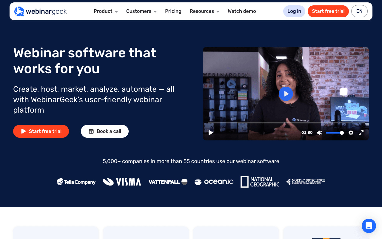 WebinarGeek website screenshot