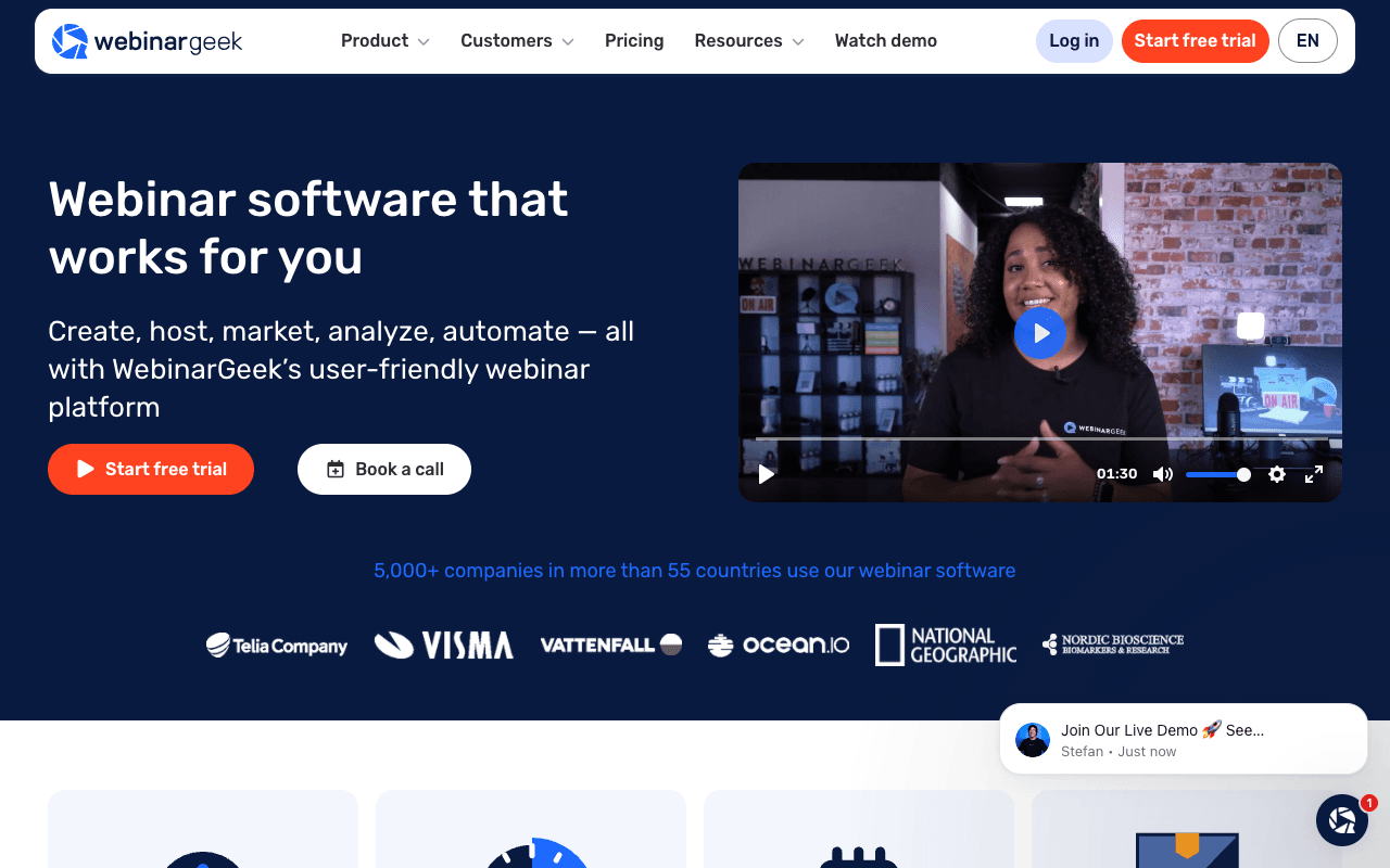 WebinarGeek website screenshot