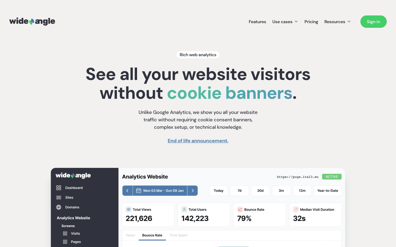 Wide Angle Analytics website screenshot