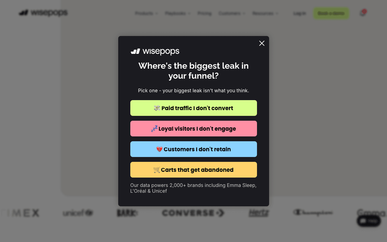 Wisepops screenshot